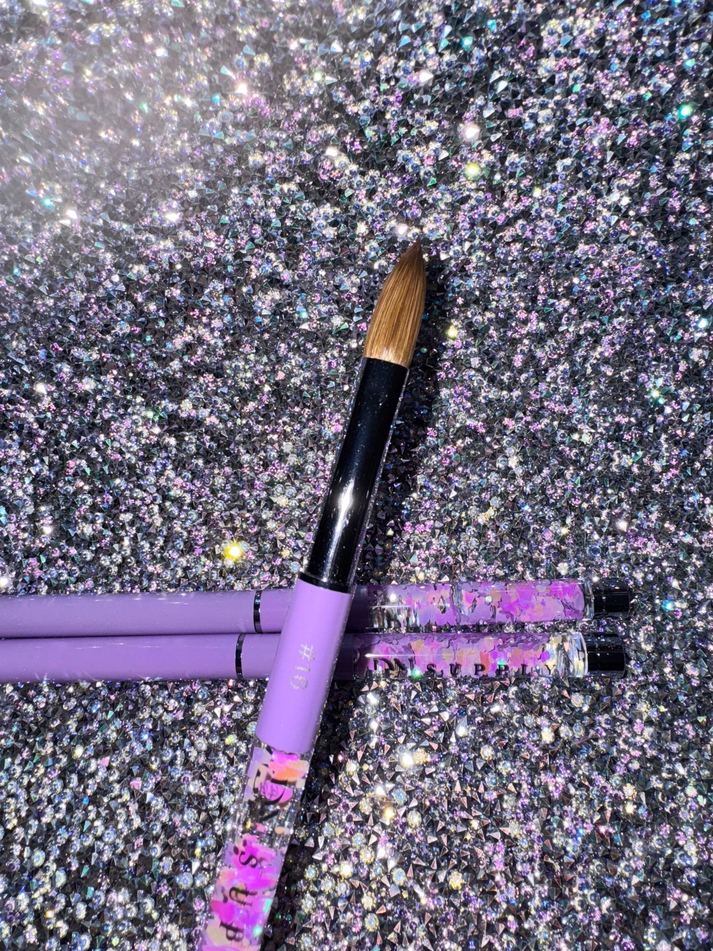 Glitter Kolinsky Nail Brush